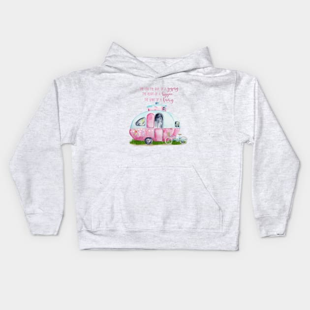 "Gypsy Hippie Fairy" Retro Camper Caravan Kids Hoodie by FreeSpiritedNomads